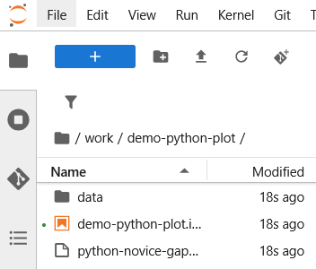 Three files in the navigation sidebar.